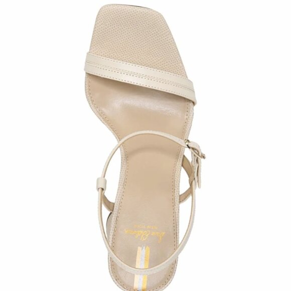 Sam Edelman Kit Ivory Square Toe Slingback Strap Cylindrical Block Heel Sandals - Picture 5 of 5